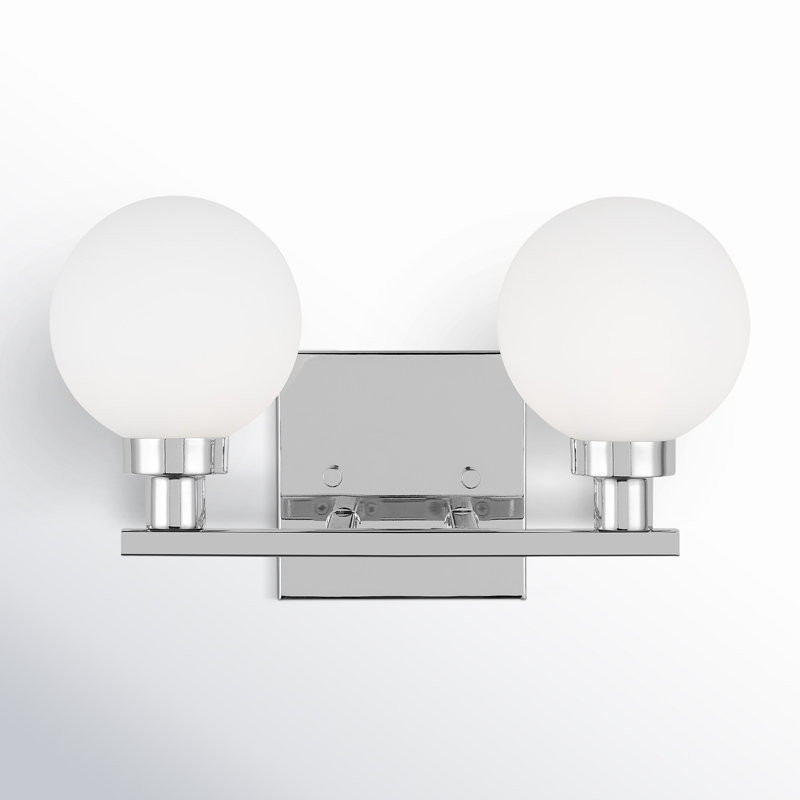 Ruba 2 Light Frosted Dimmable Vanity Light, Chrome