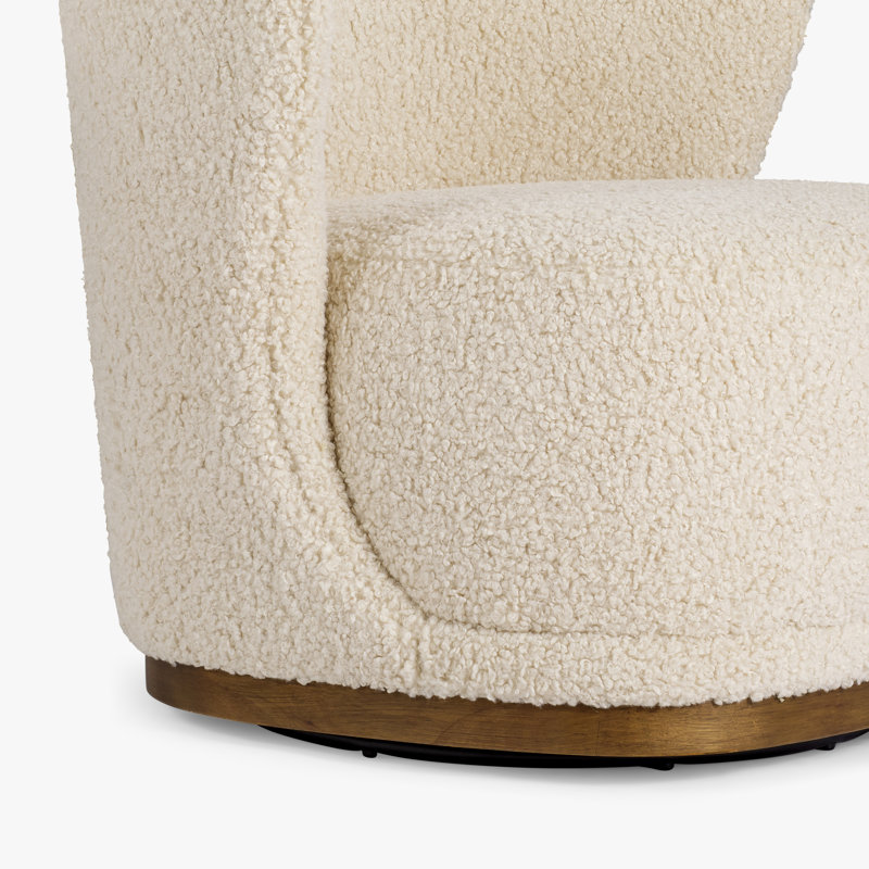 Fauteuil à oreilles Odell, Sherpa ivoire