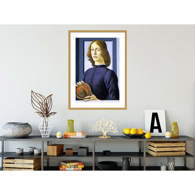 «Portrait of a Young Man» par Sandro Botticelli, impression giclée encadrée