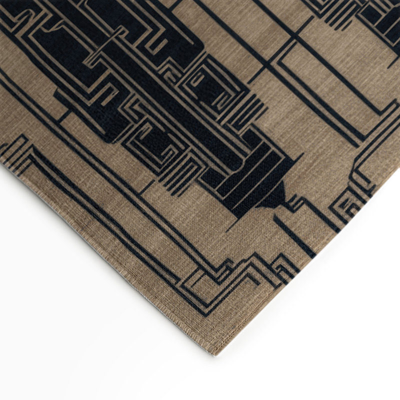 ArtDeco Gray Indoor and Outdoor Area Rug, Rectangle 5' x 7'