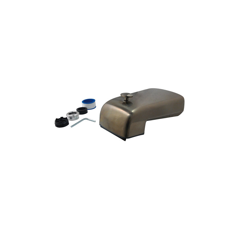 Kingston Brass Shower Scape 6-Inch Universal Diverter Tub Spout, Brushed Nickel