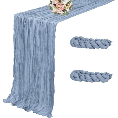 Cheesecloth Table Runner - Dusty Blue -  Boho Gauze, Spring/Wedding/Bridal/Baby Shower & Party Decor