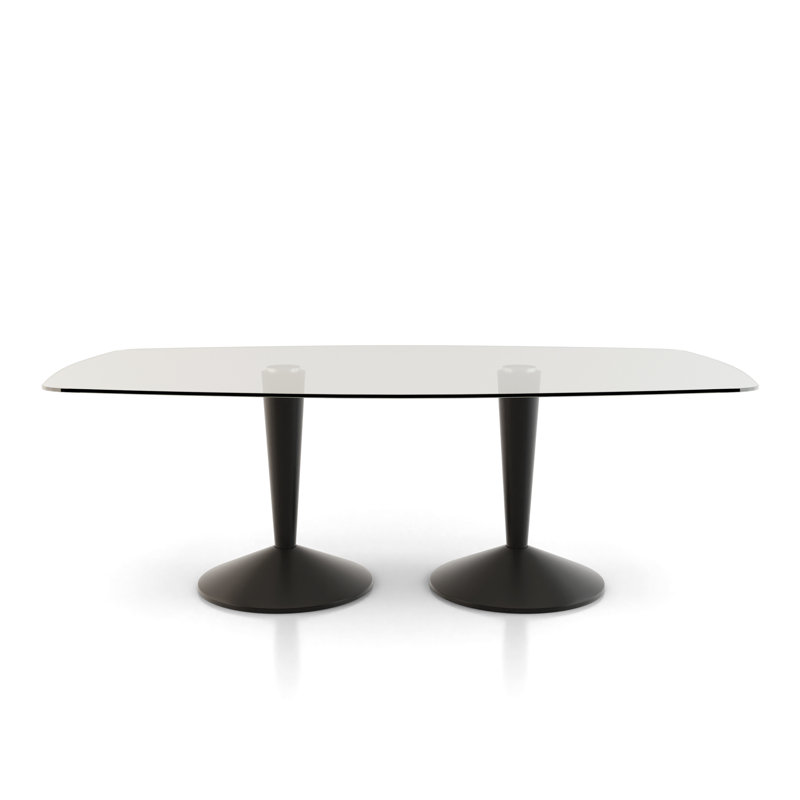 Seelinger Glass Top Dining Table, Black