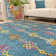Alfa Rich Moroccan Blue Washable Cotton Area Rugs for Living Room Bedroom Kitchen Dining Rug