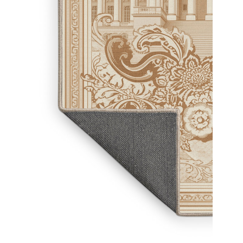 Tapis oriental moelleux et moelleux de style oriental blanc Carlingcott, 4 x 2