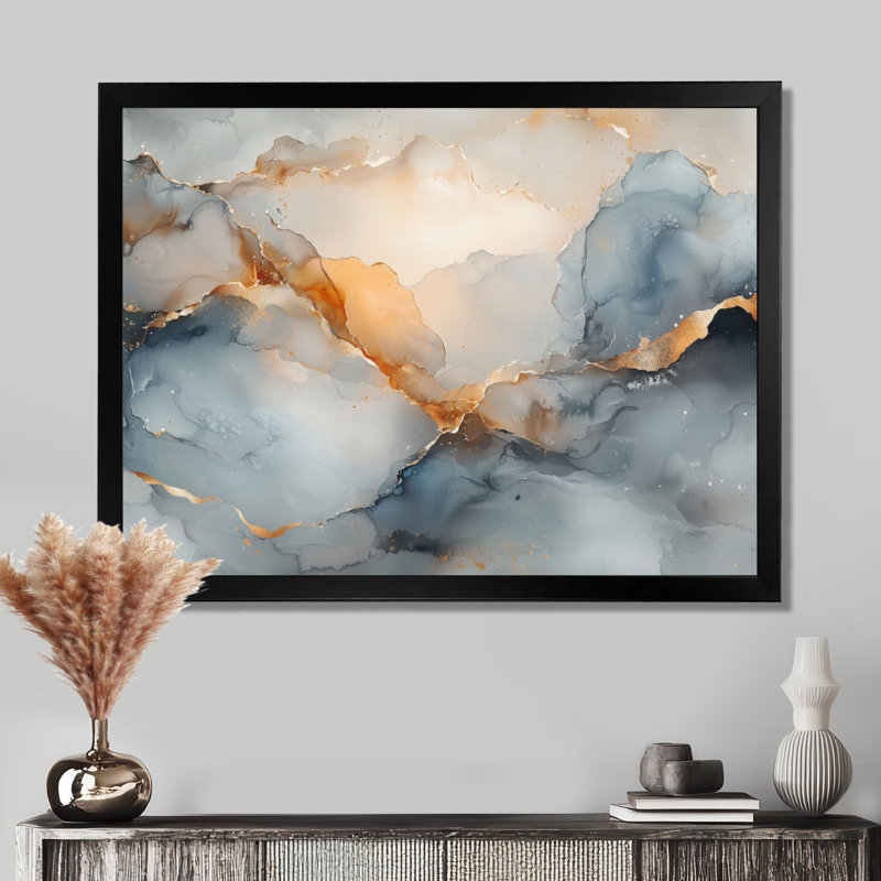 Amann - Abstract Wall Art, H 30 po x l 40 po, Cadre simple, Noir, noir, noir, noir