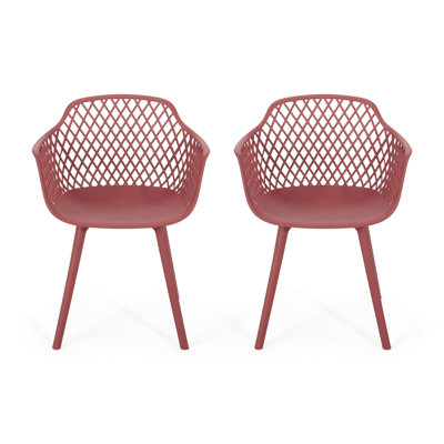Poppy Chair For Outdoor Dining: , , Red Polypropylene, 23.14 In.D X 21.34 In.W 32.31 In.H, Modern Look Seating : Minimalist Design