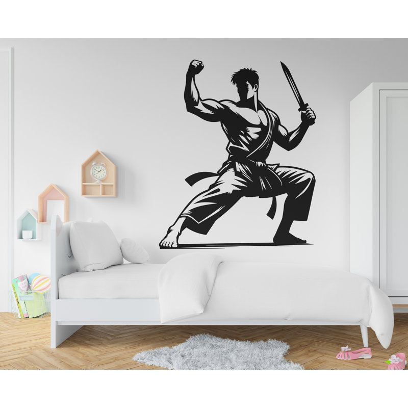 Décoration murale Ninja, autocollant mural Samurai Ninja, art mural Ninja avec une épée, autocollant mural Ninja, vinyle 301RS