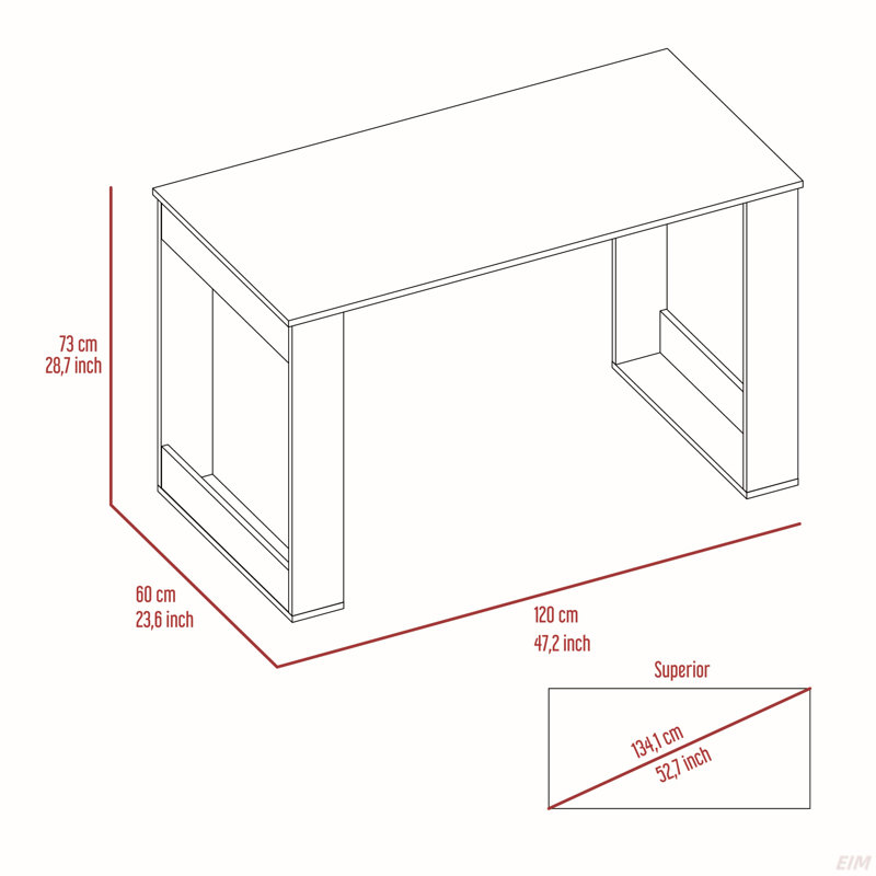 Bureau Oviedo 120, quatre pieds (bureau)
