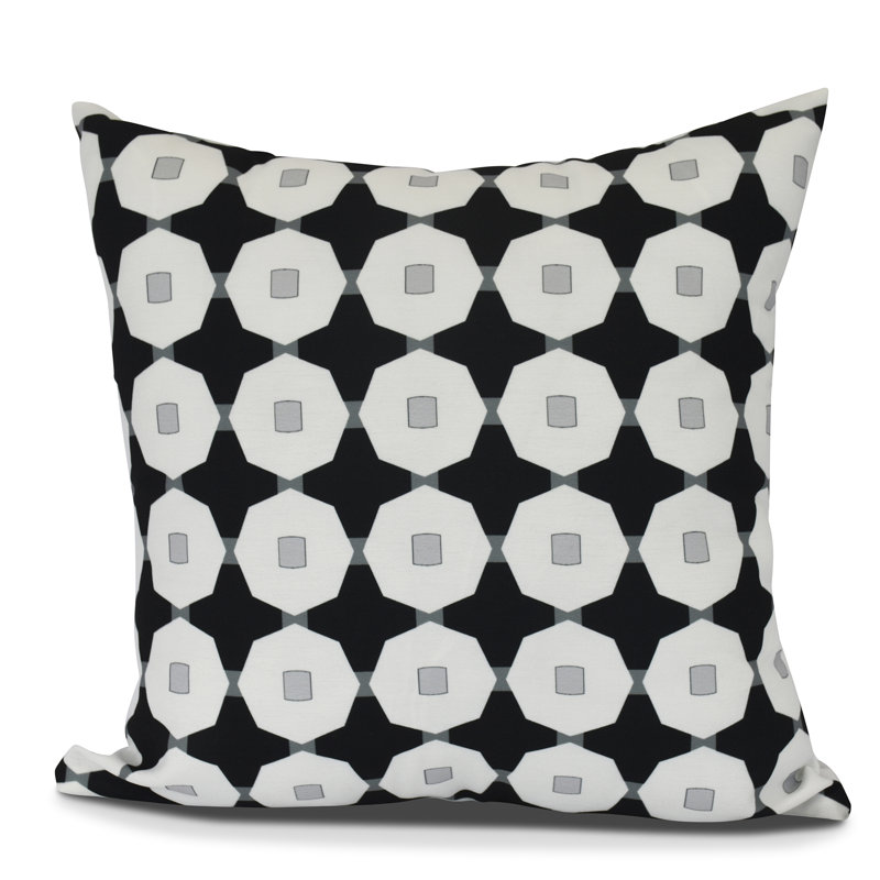 Housse de coussin d'extérieur carré Goals, Gourds, and Gatherings, H 18 po x l 18 po, Noir