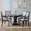 Ensemble de salle à manger rétro extensible rond de 5 pièces avec quatre fauteuils rembourrés-775405975
