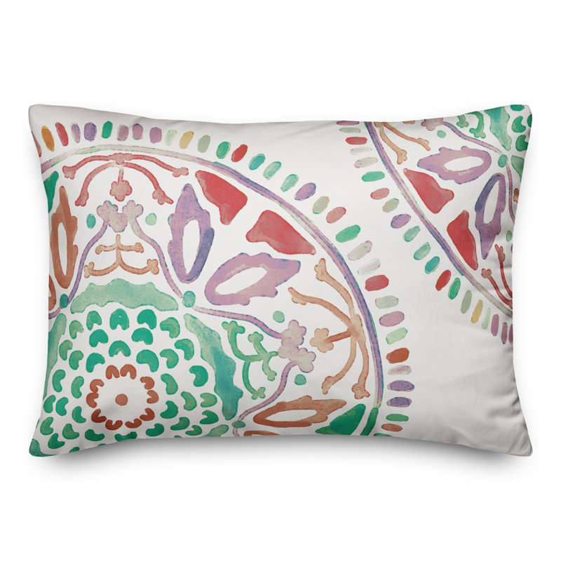 Housse et insert de coussin d'extérieur Juan, Sarcelle, Floral 5