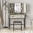 Tri-Fold Mirror Makeup Vanity Table with Lights