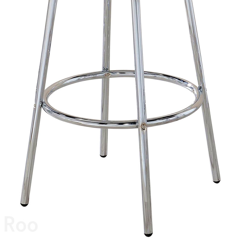 Table de bar ronde blanche brillante et chrome