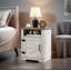 Table de chevet Farmhouse, table d'appoint avec porte de grange, table d'appoint moderne avec rangement