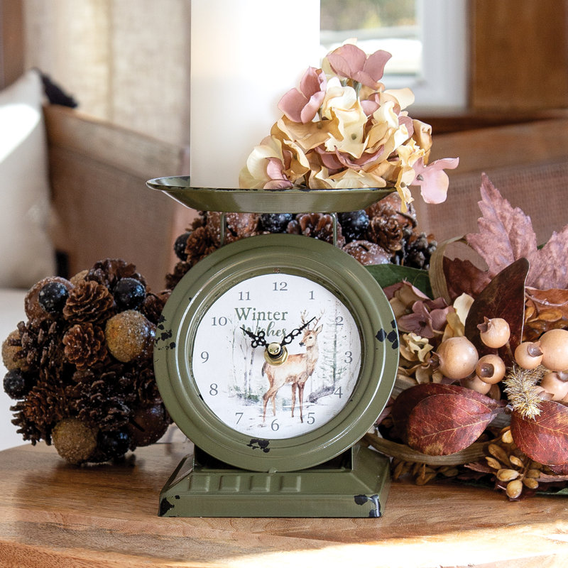 Numerical Metal Electrical Tabletop Clock Green