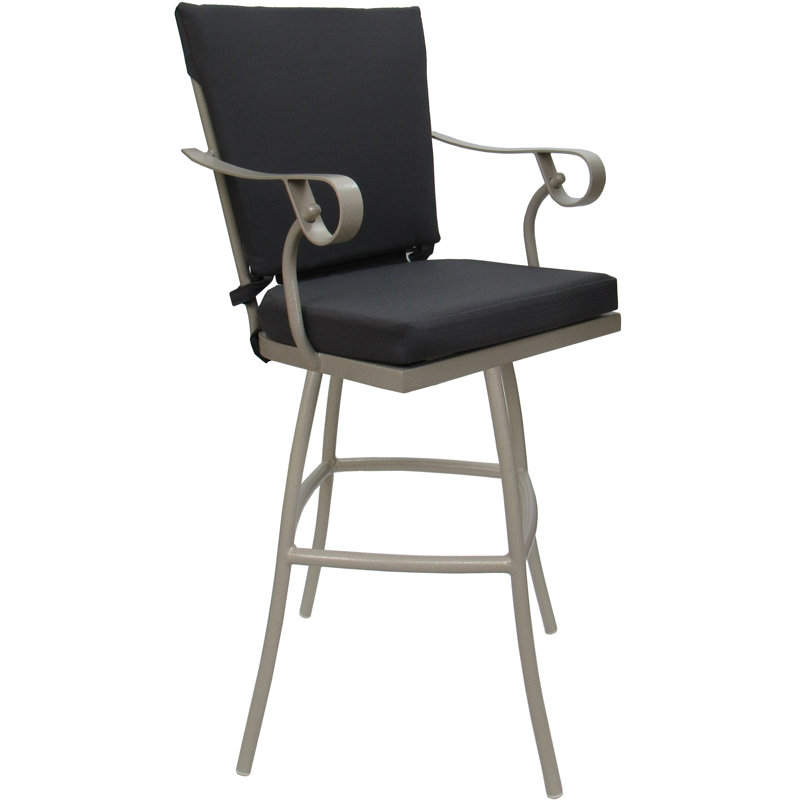 Tabouret de bar Ramario, Gris, Beige, 34"