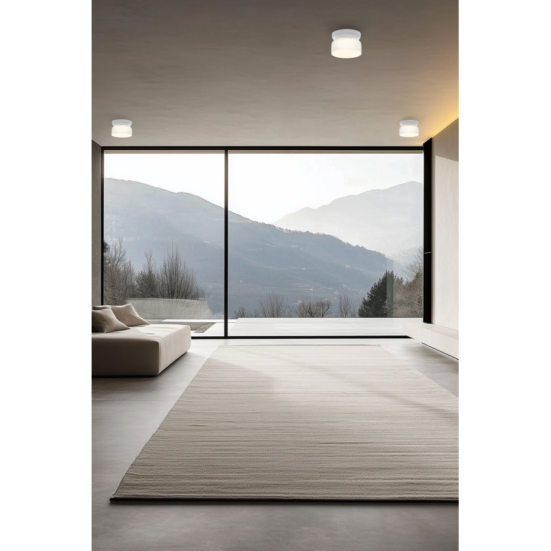 Mini abat-jour en verre opale Totem, Blanc, Blanc
