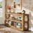 Solid Wood Console Table with 3-Tier Storage, 63" Long Farmhouse Narrow Entryway Sofa Table for Hallway, Living Room, Foyer, or Bedroom