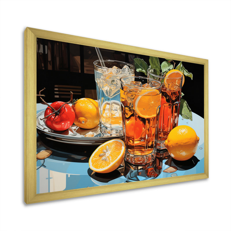 Cocktail Symphony III sur impression sur toile, H 30 po x l 40 po x P 1,5 po, Cadre doré à une seule photo