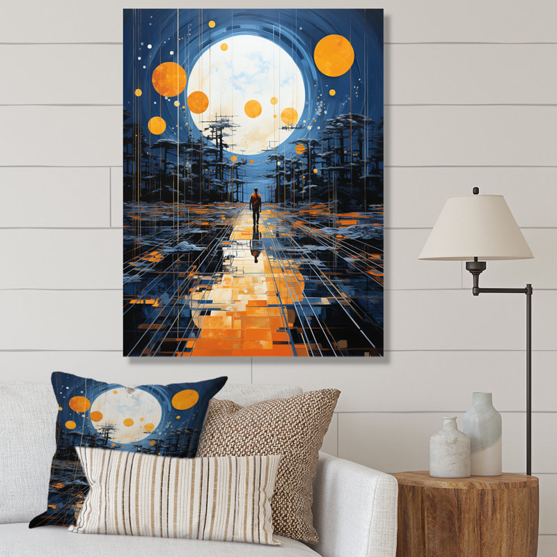 «Hinrikus Yellow Solar Specks», impression géométrique sur toile, Toile tendue, H 20 po x l 12 po x P 1 po