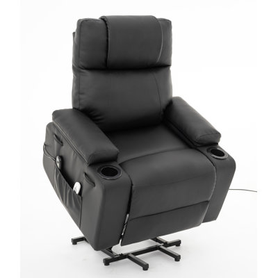 Recliner Chair,power Lift Recliner Chair For Elderly With Heat & Massage, 160° Electric Adjustable Pu Leather Recliner by Latitude Run