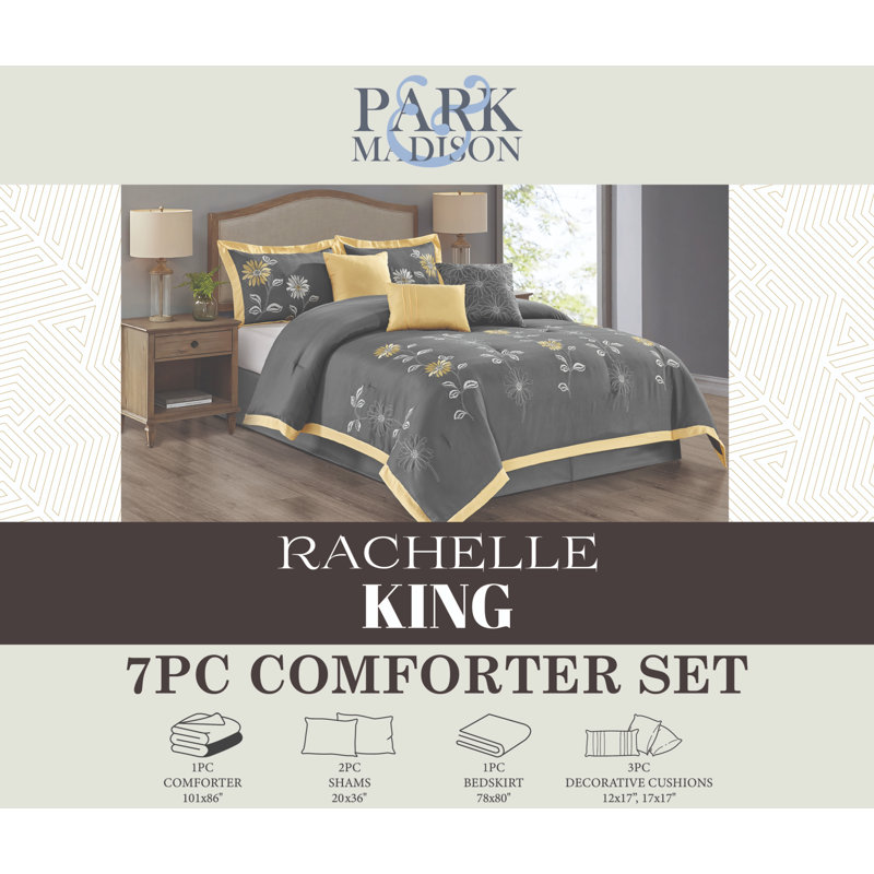 Ensemble d'édredon en microfibre Rachelle, Édredon de très grande taille et 6 pièces suppl