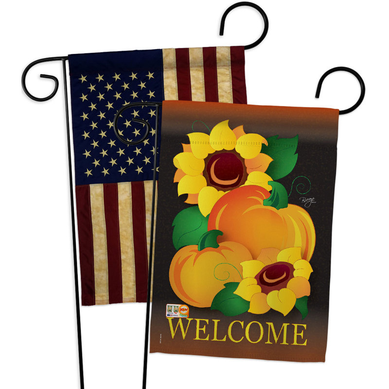 Drapeau de jardin en polyester 18,5 po x 13 po Welcome Pumpkin