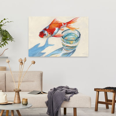 «Who Is Dreaming», art mural poisson rouge contemporain