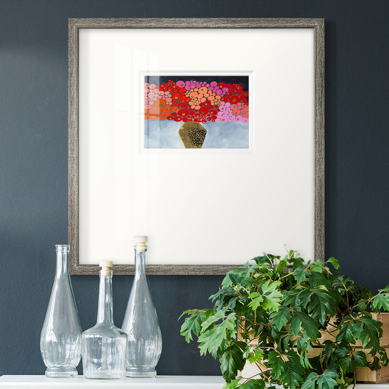 Red Poppies Iompemium, reproduction encadrée, H 17 po x l 17 po x P 1,25 po, Gris