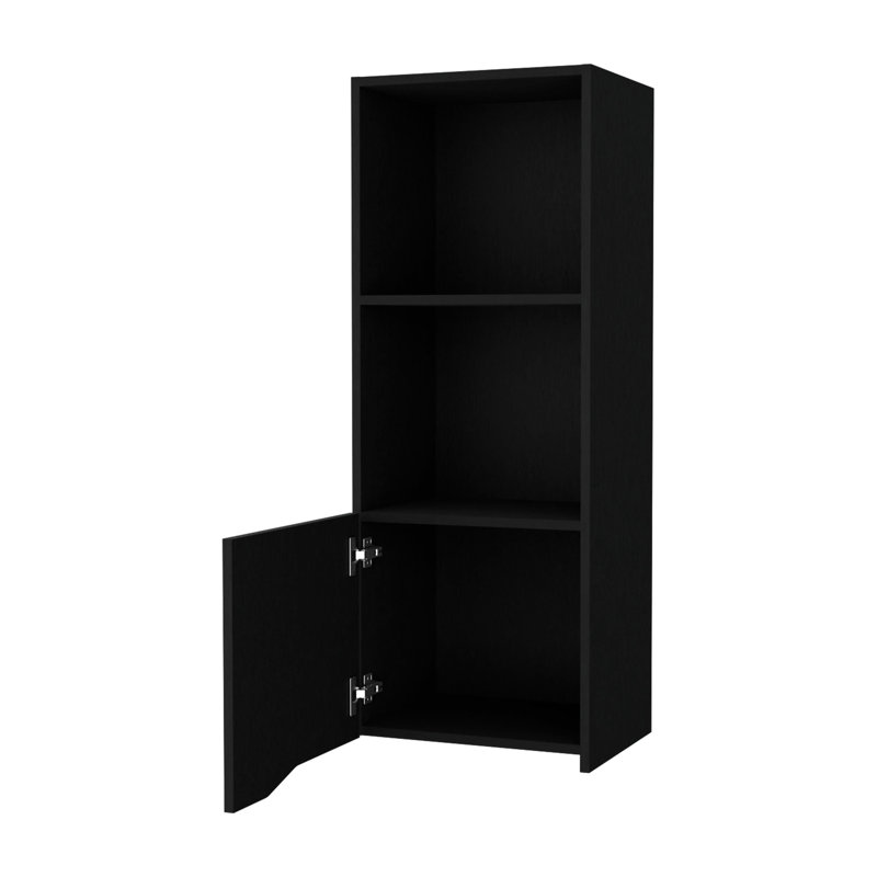 Armoire murale moderne noire - rangement à une porte pour une solution pratique à la maison, Noir