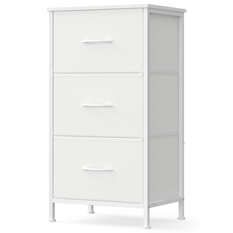 Kassiana Dresser For Bedroom, Chest Of Drawers, Steel, MDF, 3 Non-Woven Fabric Drawers, Storage Organizer Unit, Closet, Entryway