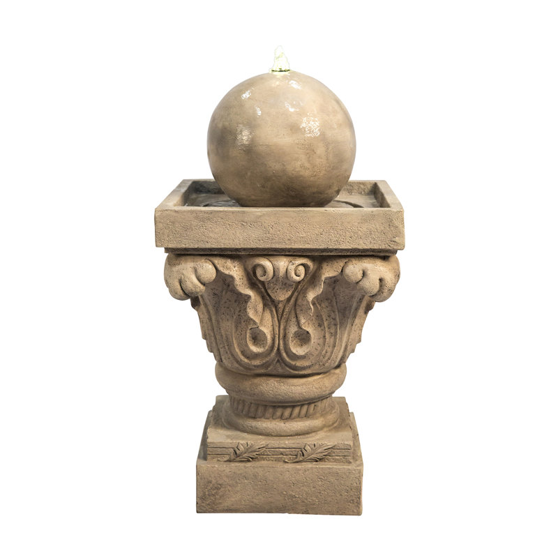 Hand Crafted Weather Resistant Floor Fountain with Light