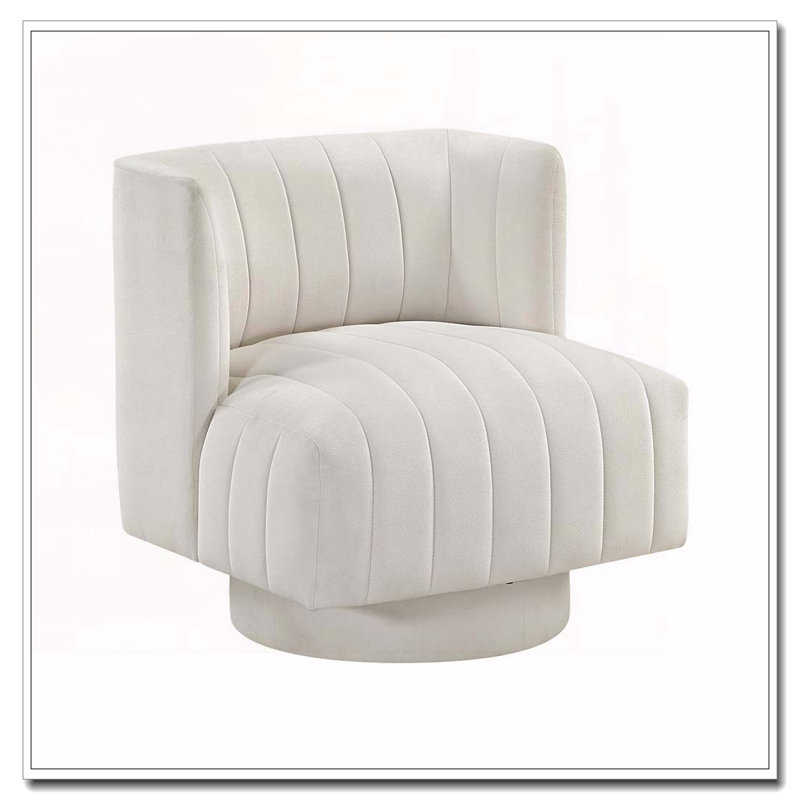 Chaise d'appoint pivotante rembourrée, Beige
