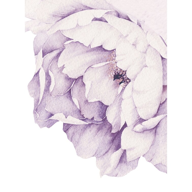 White Flower Pedals Over Purple Grunge Surface - Skin Decal Vinyl