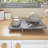 Nested Diatomite Dish Drying Mat Dark Gray, Expandable Counter Pad with Bamboo Storage Rack