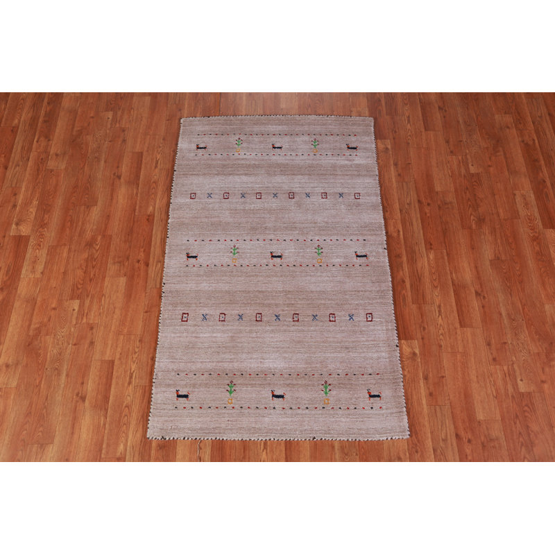 Tapis indien en laine fabriqué à la main Gabbeh 3 x 5