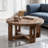 Retro Walnut Solid Wood Round Coffee Table
