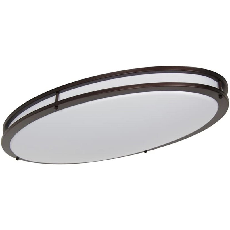 32" LED Flush Mount Oval Ceiling Light Fixture, Bronze, 4000K