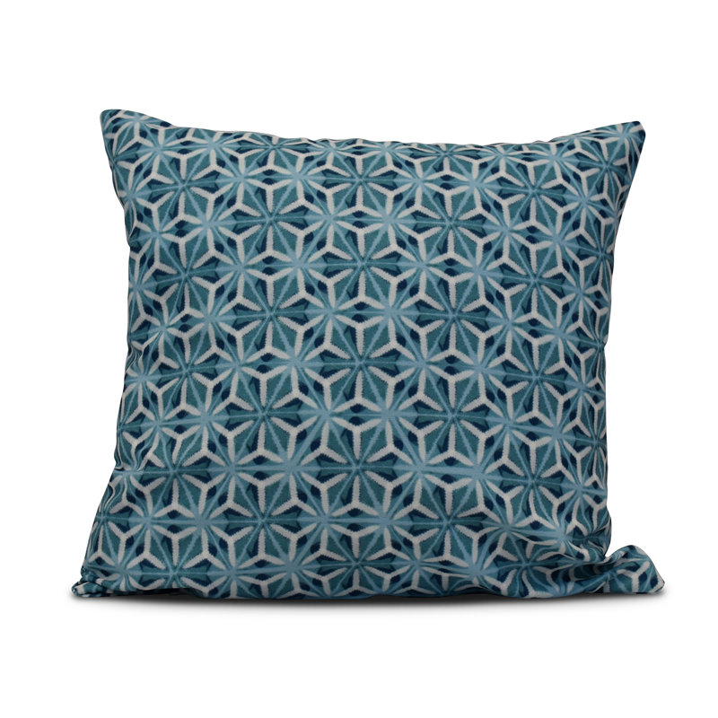 Intercoastal Waterway Outdoor Square Pillow Cover & Insert, 16" H x 16" W, Teal