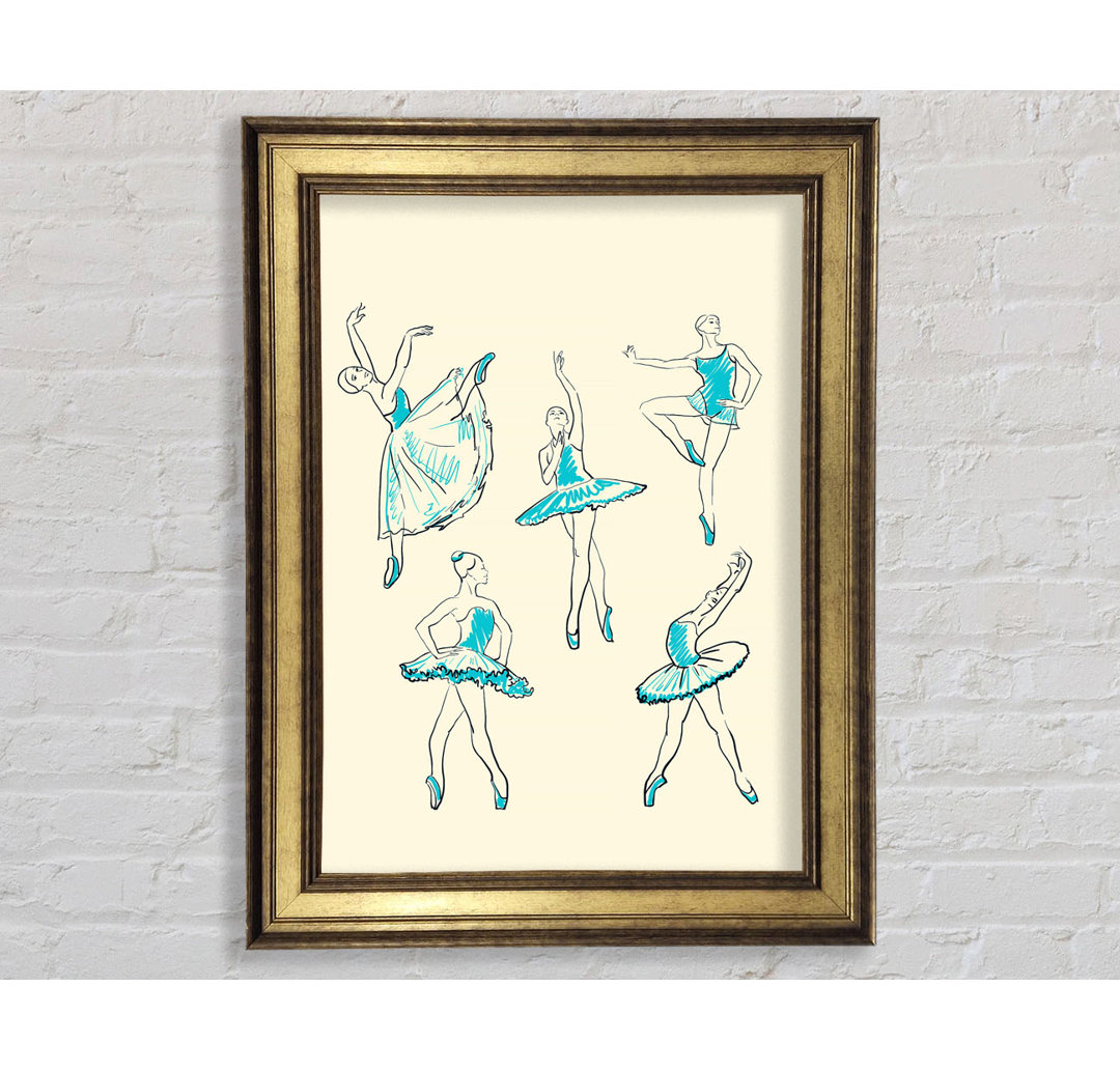 Gerahmtes Wandbild Blue Ballerina 3