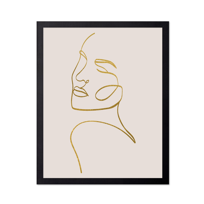 Contour doré no2, Black Framed, Poster, 08"H x 10"W