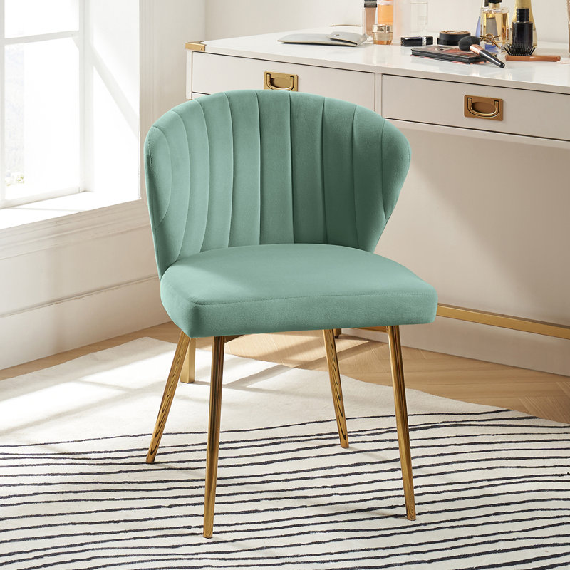 Fauteuil d'appoint moderne en velours avec dossier capitonné Euclid H 29 po, Velours sauge