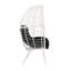 Chaise longue de patio en tissu galvanisé noir et osier blanc