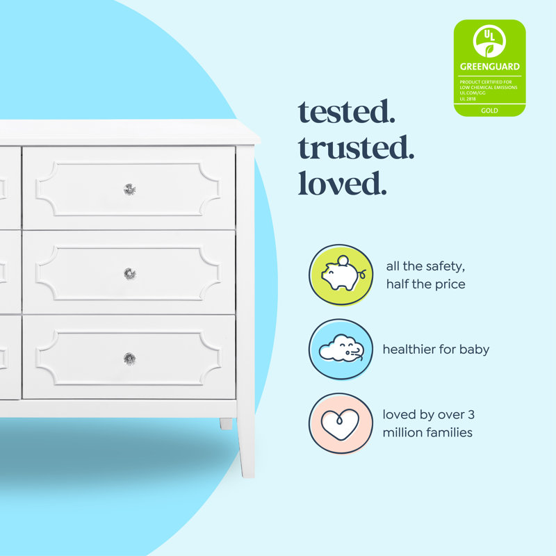 Commode 6 tiroirs Chloe Regency, Blanc
