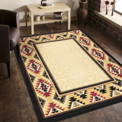7 Ft. 10 In. X 3 Cream Area Rug, Pattern, Polypropylene, Stain Covering Polypropylene Mat, In., Design,
