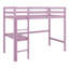 Lit mezzanine haute en bois, avec barrière de sécurité, bureau intégré, échelle-1500862349