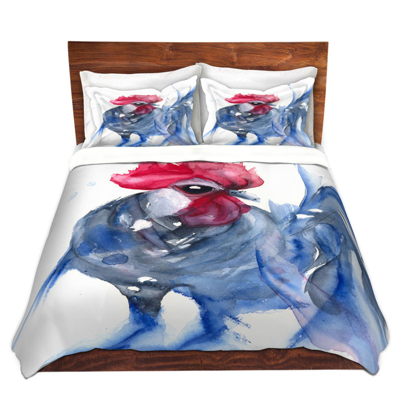 Ensemble de housse de couette bresse coq, 1 housse de couette grand + 2 taies standards