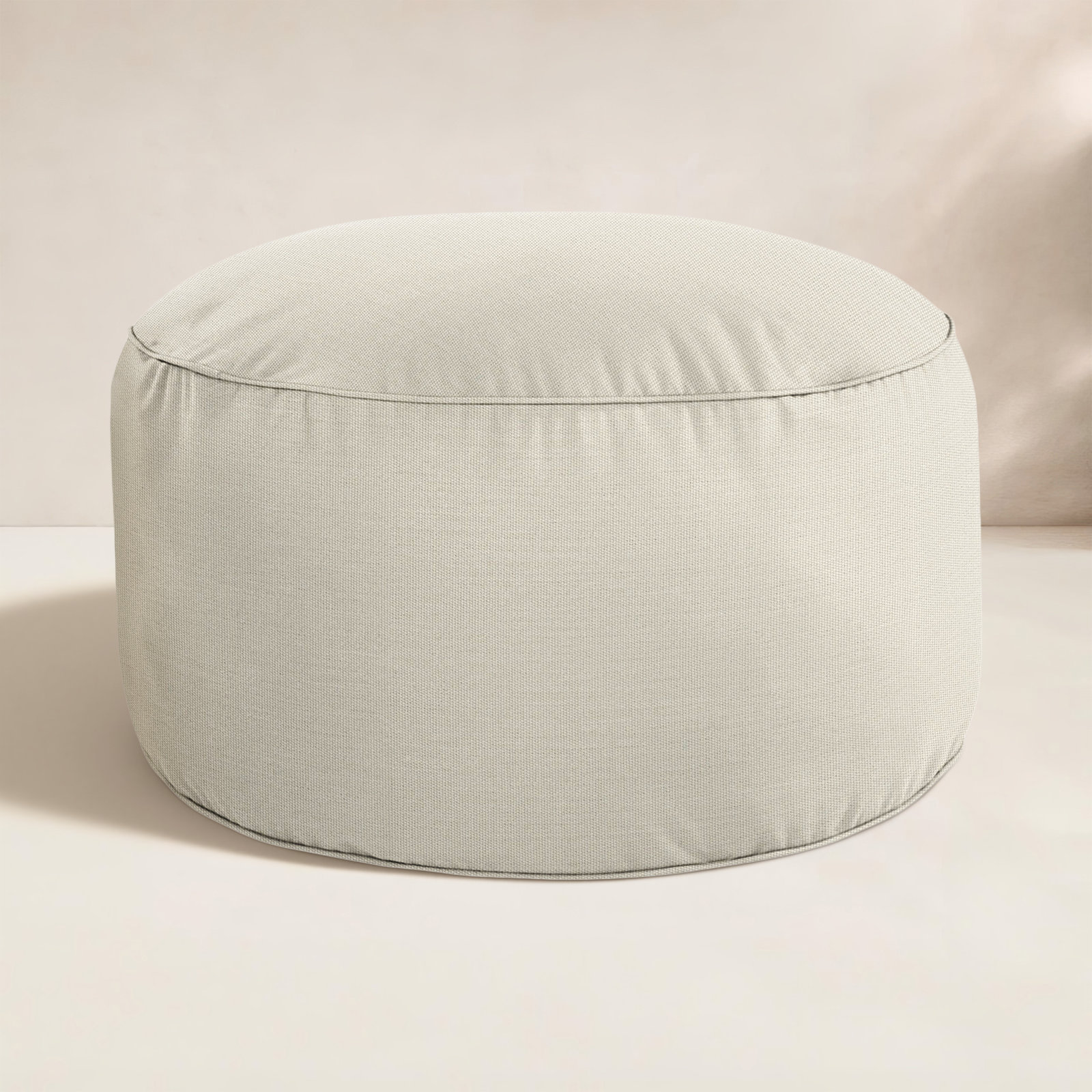 Demi Sunbrella® Patio Pouffe, Canvas Cloud Sunbrella® Canvas