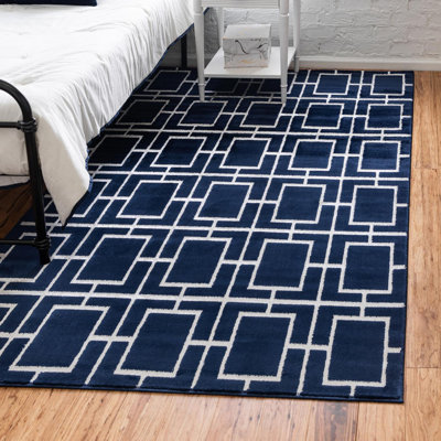 Tapis bleu marine / argent Glam